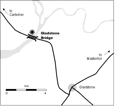 Gladstone Bridge map