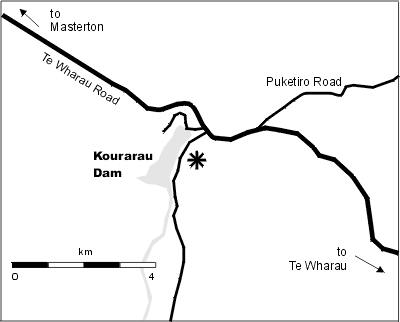 Kourarau Dam map